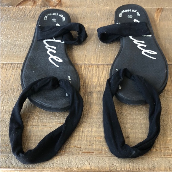 Blue black sandals with yoga mat comfort sole - Picture 1 of 2